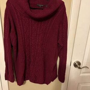 Women's Burgundy Cowl Neck Sweater